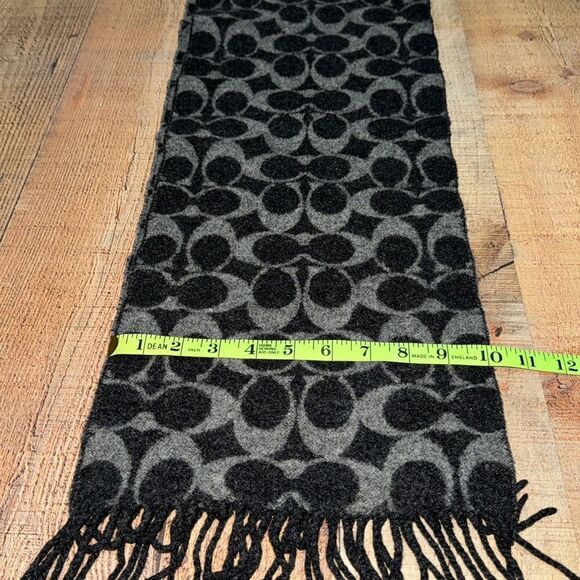 COACH WOOL SCARF - Lambs wool 100% black and gray - Picture 9 of 10